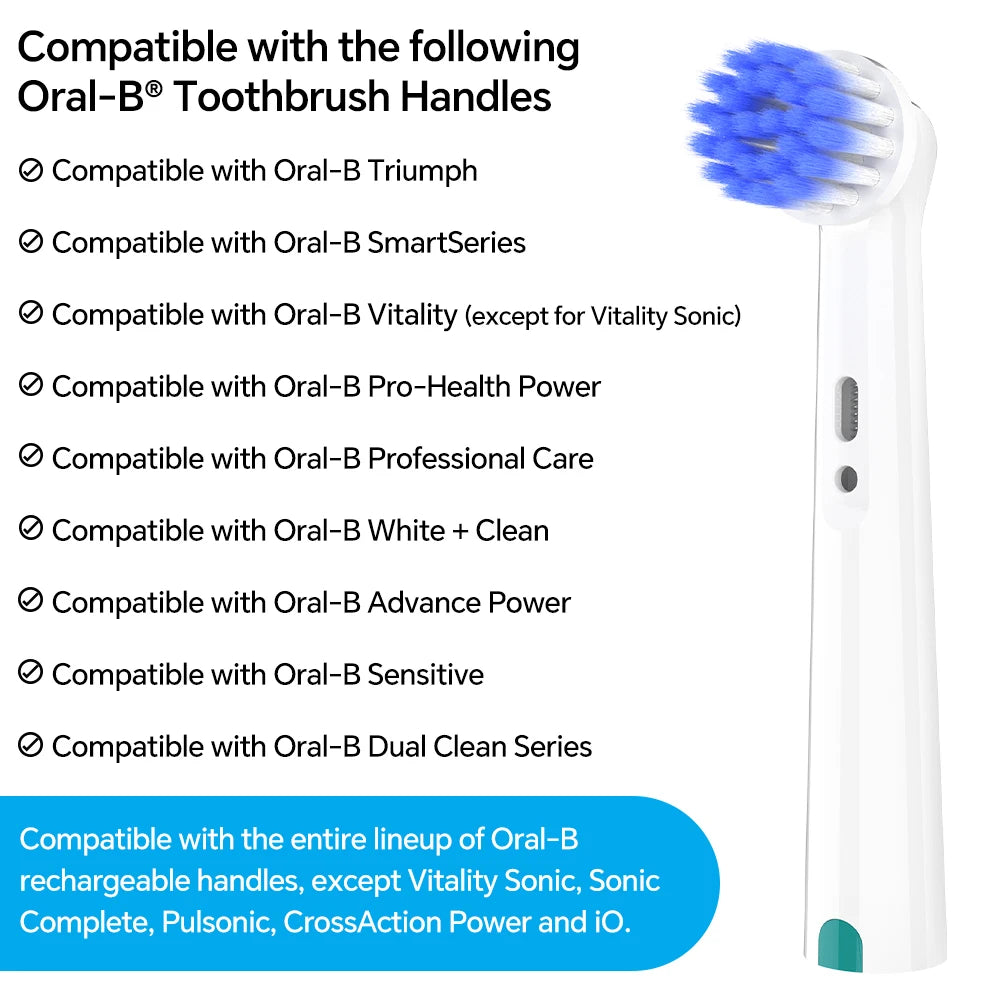 Portable Toothbrush Protective Travel Box and 4pcs Ultra Soft Replacement Brush Heads Compatible with Oral B Electric Toothbrush