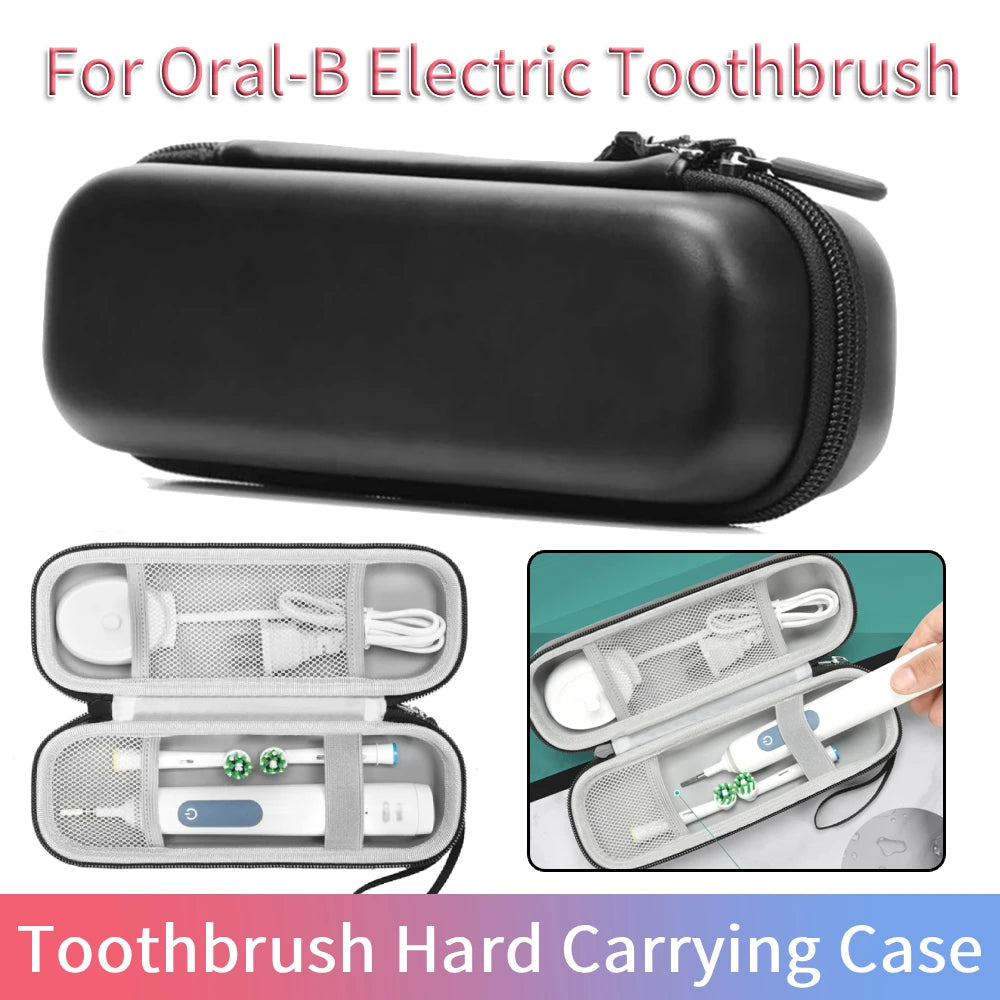 Travel Case for Oral-B/Philips Electric Toothbrush PU Waterproof Hard Carrying Case Shockproof  Protective Storage Bag