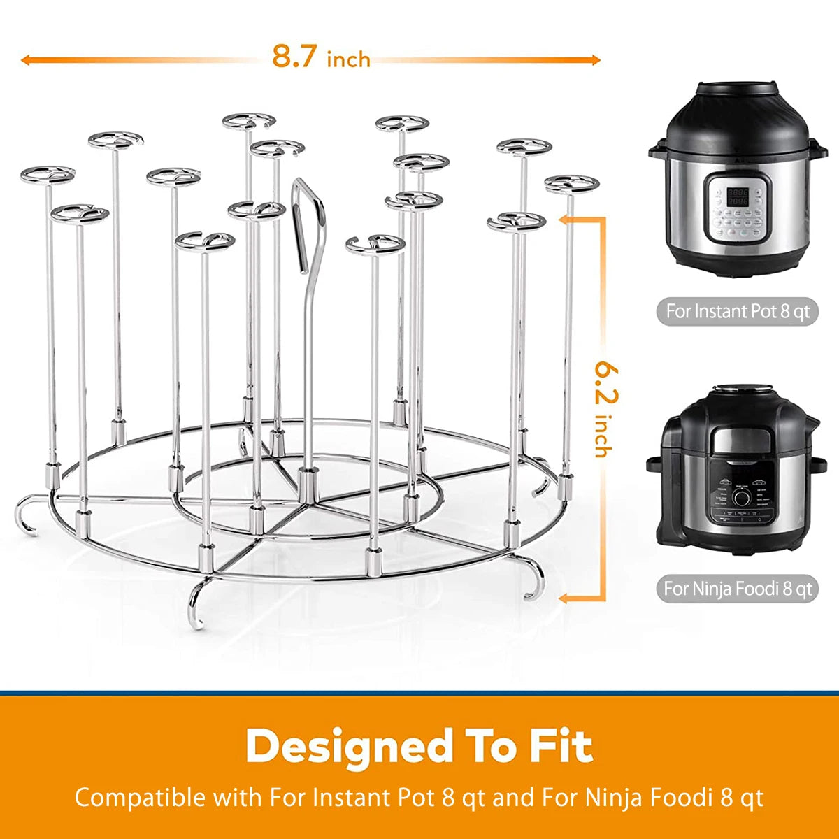 Stainless Steel Vertical Skewer BBQ Heavy Duty Stand Up Barbecue Skewers Roasting Drip Pan Chicken Roaster Rack Outdoor Garden