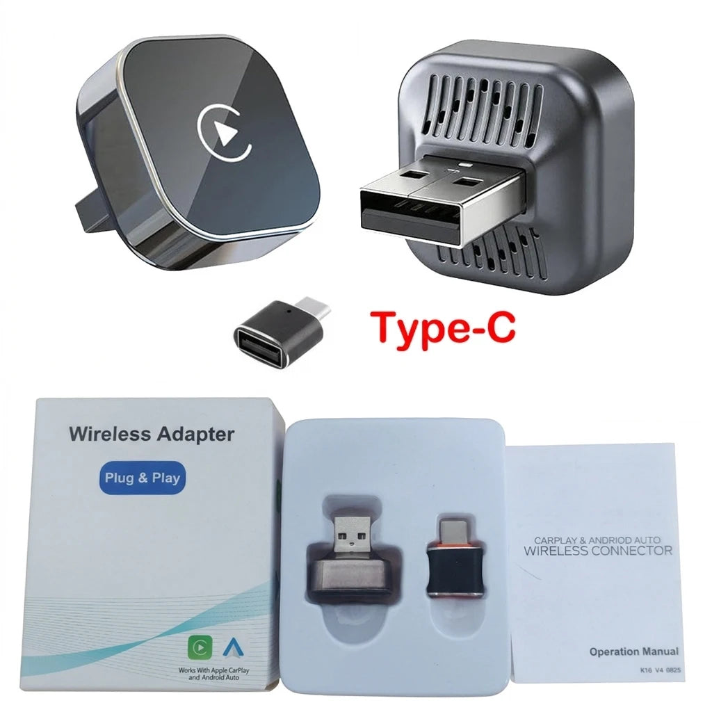 Upgraded  Wireless CarPlay Adapter for Apple IPhone Android Small Size Plug and Play Fast and Stable Connection Wireless