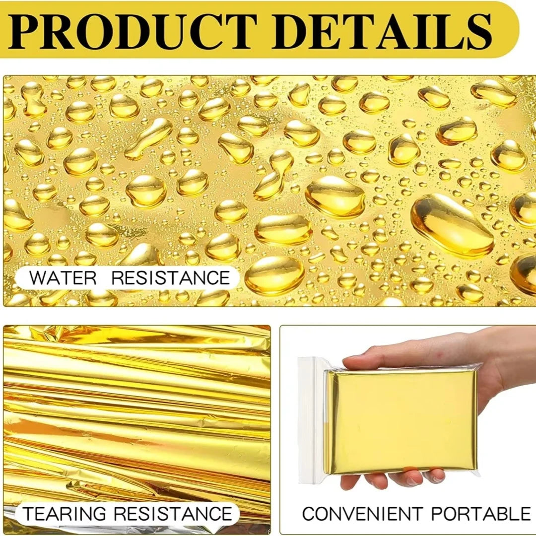 5-30Pc Outdoor Emergency Gold-Sliver Survival Blanket Waterproof First Aid Rescue Curtain Foil Thermal Military Blanket130X210Cm