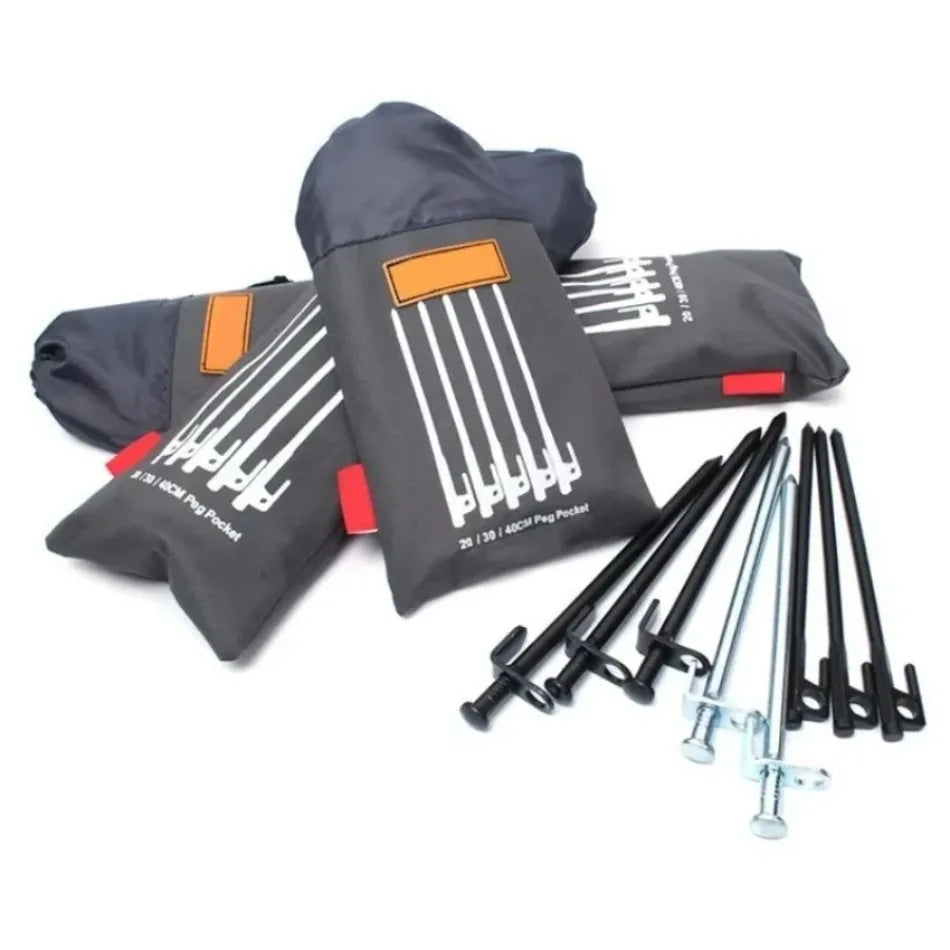 2026 Outdoor Tent Pegs Bag Camping Tent Accessories Hammer Wind Rope Tent Nail Storage Pouch Cover Case Travelling Supplies