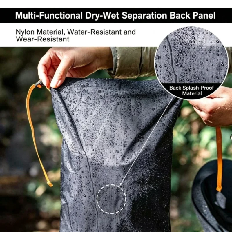 Outdoor Backpack Expansion Kangaroo Pouch Ultralight Breathable Outdoor Hiking Camping Gear Storage Bag Dry-Wet Separation Pack