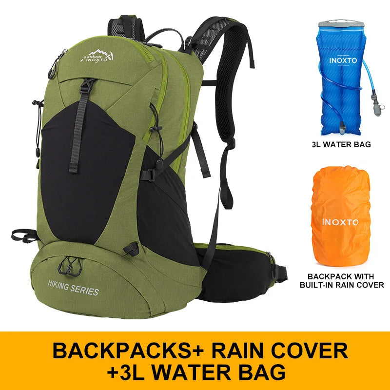 Mountaineering Backpack 35 Liters Men's and Women's Outdoor Sports Bag Waterproof Camping Hiking Rain