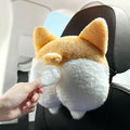 Creative Car Tissue Box, Corgi Cartoon Car Tissue Cover, Multi-Functional Car Armrest Box, Seat Back Tissue
