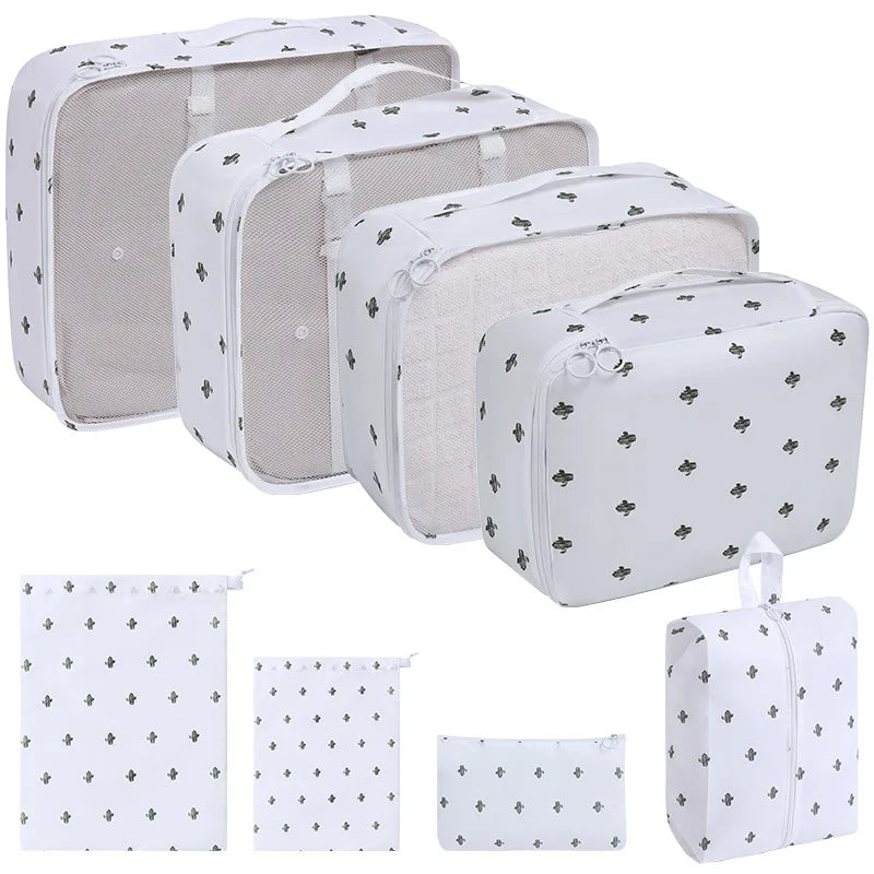 8Pcs/Set Travel Organizer Storage Bags Suitcase Packing Cubes Cases Travel accessories Wardrobe Luggage Clothes Shoe Pouch
