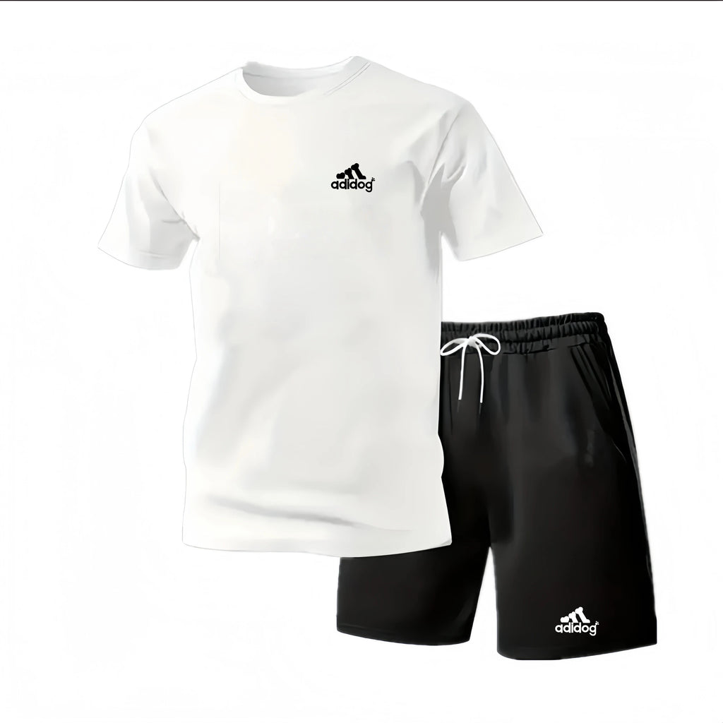 New Summer Sportswear Men's Suit Fashion Two-Piece Sports Fitness Running Casual Quick Drying Short Sleeved Shorts Set Men