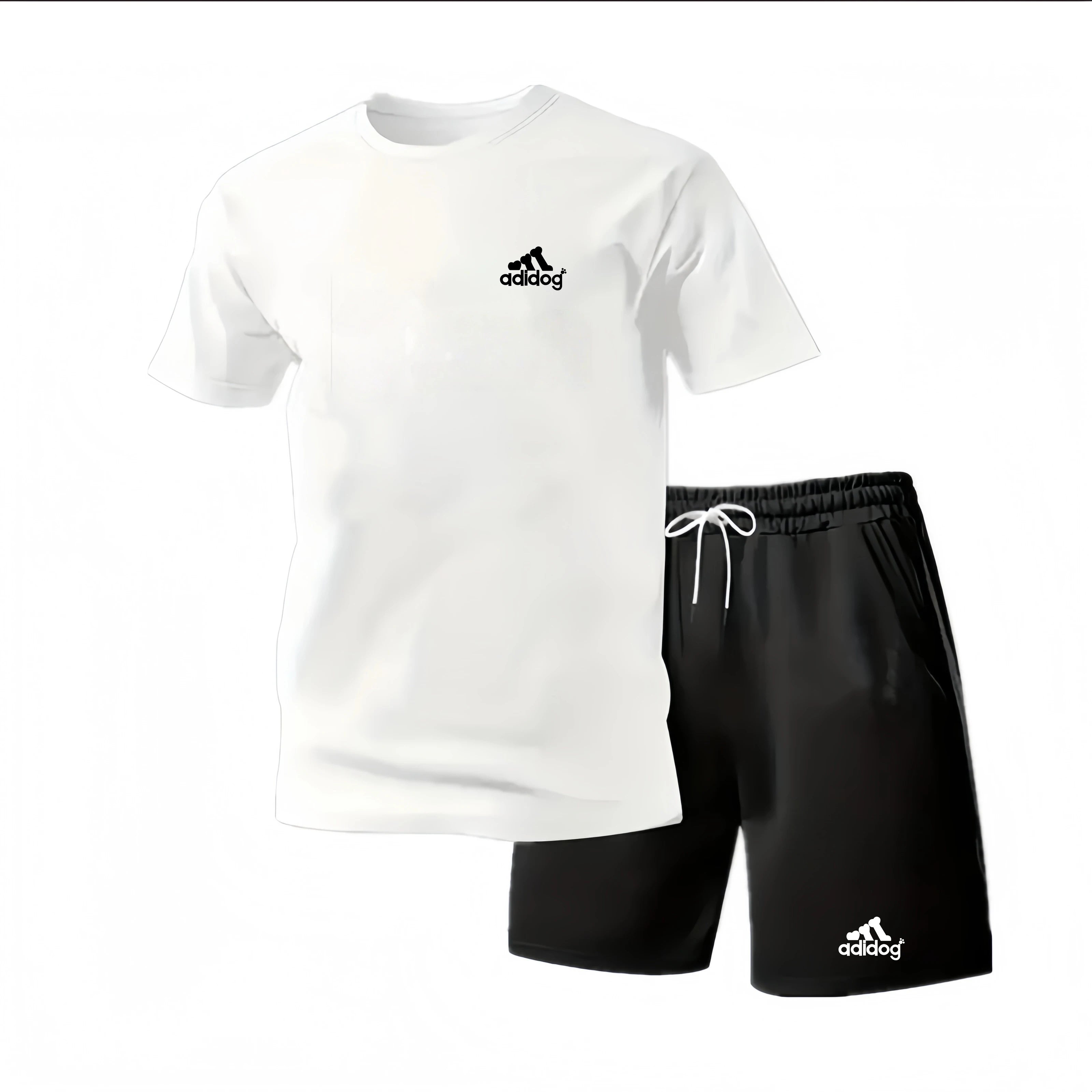 New Summer Sportswear Men's Suit Fashion Two-Piece Sports Fitness Running Casual Quick Drying Short Sleeved Shorts Set Men