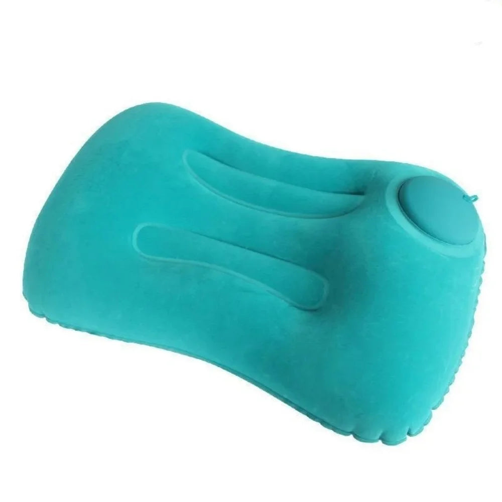 Portable Inflatable Car Airplane Travel Neck Pillow Lumbar Neck Inflatable Pillow Folding Press Pillow Home Office Neck Cushion