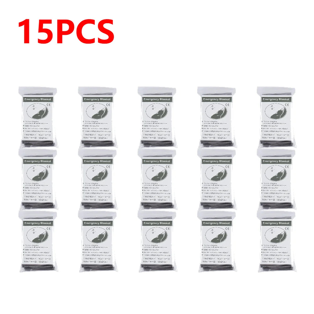 1-10PCS Emergency Thermal Blanket Outdoor Survival Blanket Folding Waterproof Windproof Rescue Blanket First Aid Camping Mat Pad