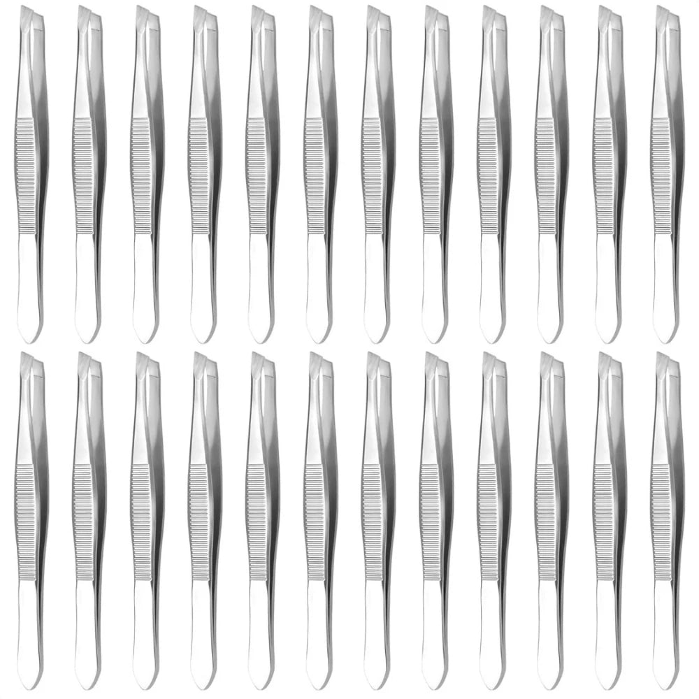 1/11/24 Pcs Tweezers Bulk Pack Stainless Steel Bulk Tweezers Designed for Effortless Eyebrow Plucking Remove Beard Makeup Tools