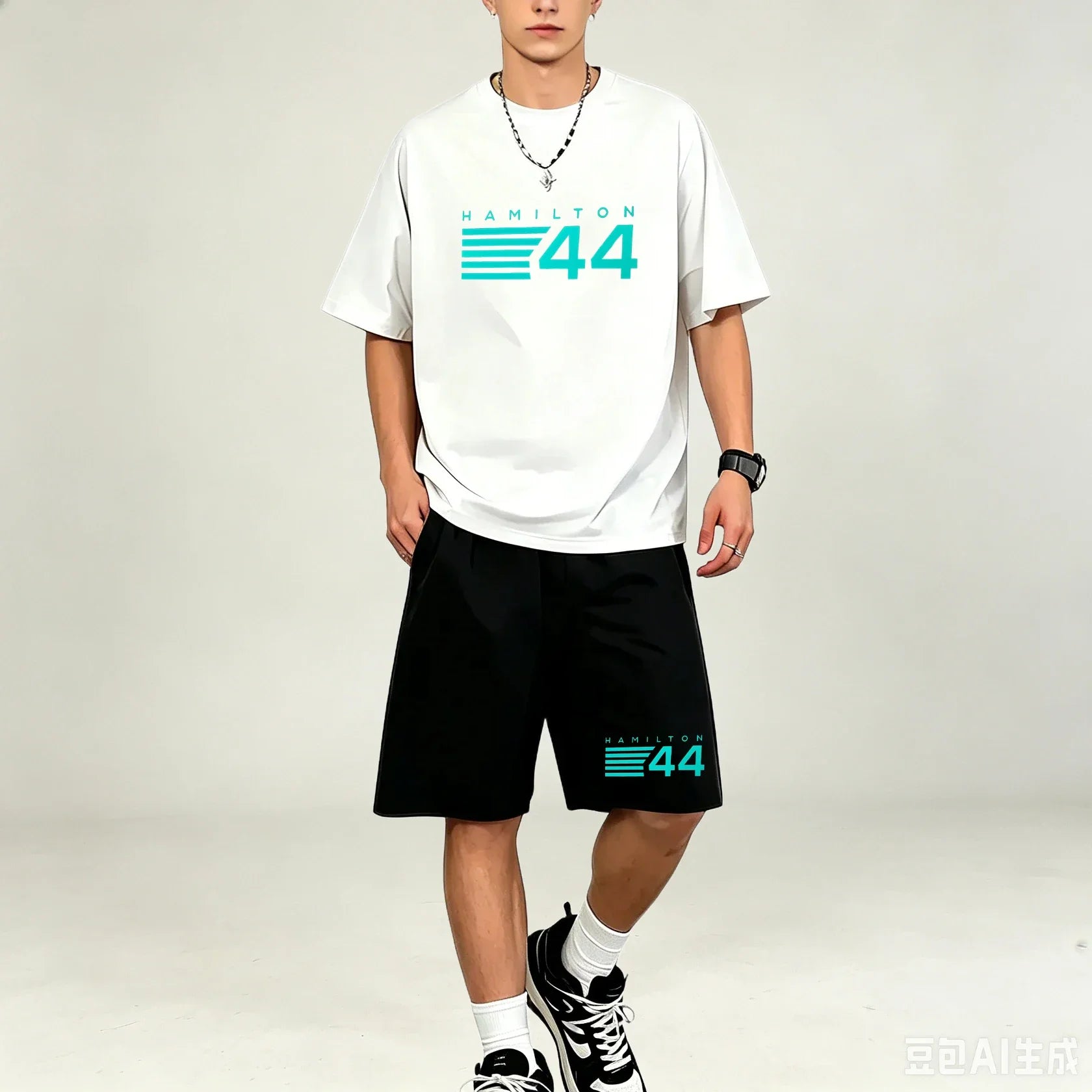 Hot‑selling Elastic‑Fabric Men T‑Shirt Set O‑Neck Short‑sleeve Tee And Casual Pocket‑Shorts Sets  TShirts Sets Athleisure Outfit