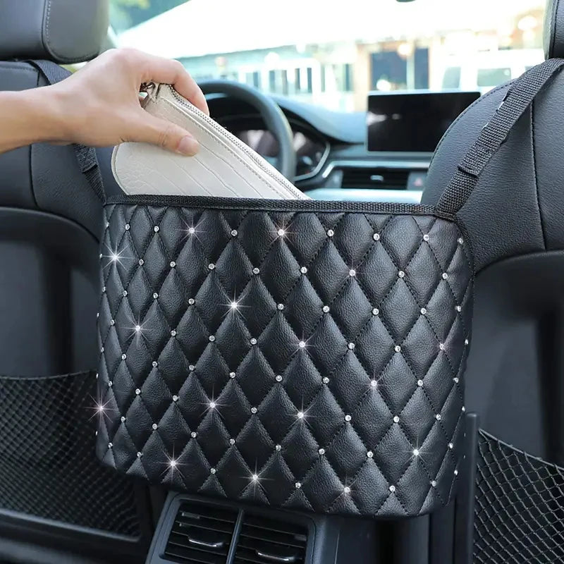 Large Capacity Car Front Seat Gap Hanging Storage Bag Adjustable Strap Travel Holder