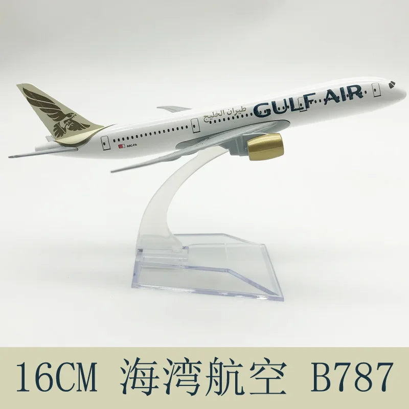 16cm Airplane Model B787 Series Metal 1/400 Scale Planes Airplane Kids Toys Replica Aircraft Plane Tarmac Collectible Display