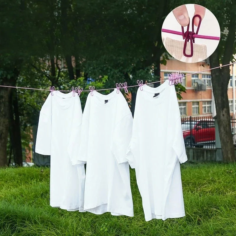 1.8M Portable Retractable Clothesline with Clips Outdoor Indoor Laundry Drying Rack Foldable for Travel Camping Home