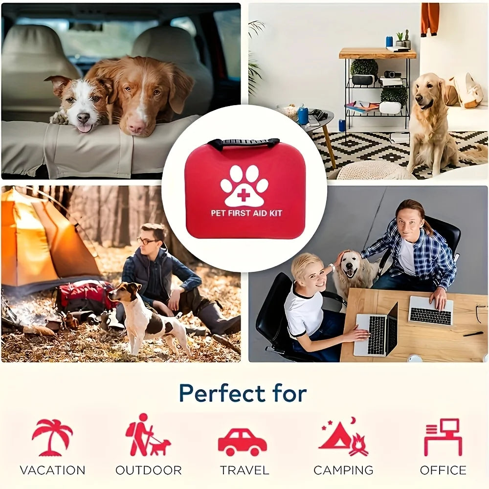 Pet First Aid Kit Multi-purpose Emergency Medical Portable Cat and Dog Medical Bag Outdoor Home Emergency EDC Camping Hiking