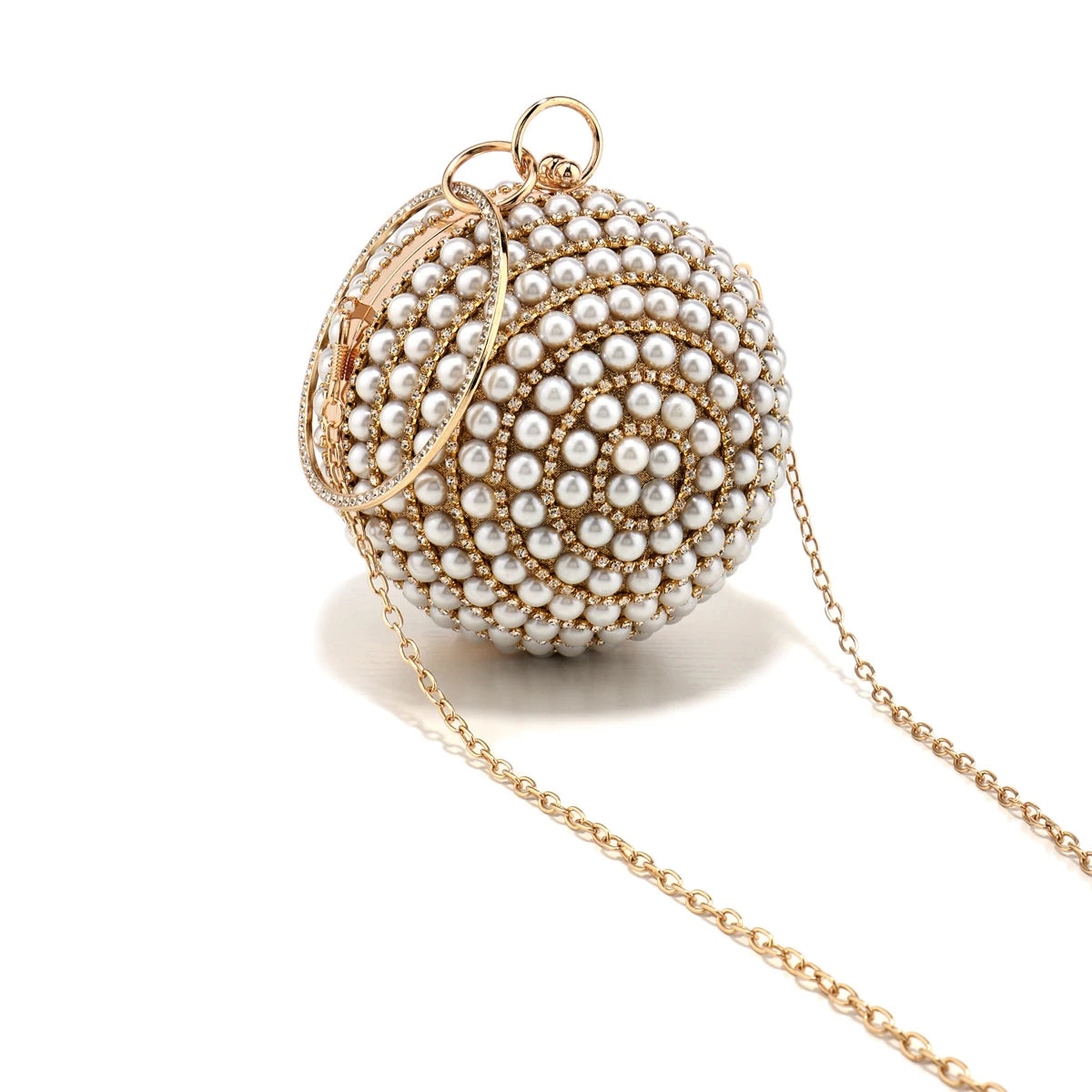 Party Clutch With Beaded Diamonds Evening Bags Pearl Handbags Ball Design Party Rhinestones Dress Purse