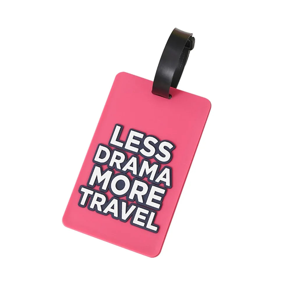 Cute Silicone Luggage Tag Waterproof Letter Style Suitcase Tag Lightweight Durable Name Address Label