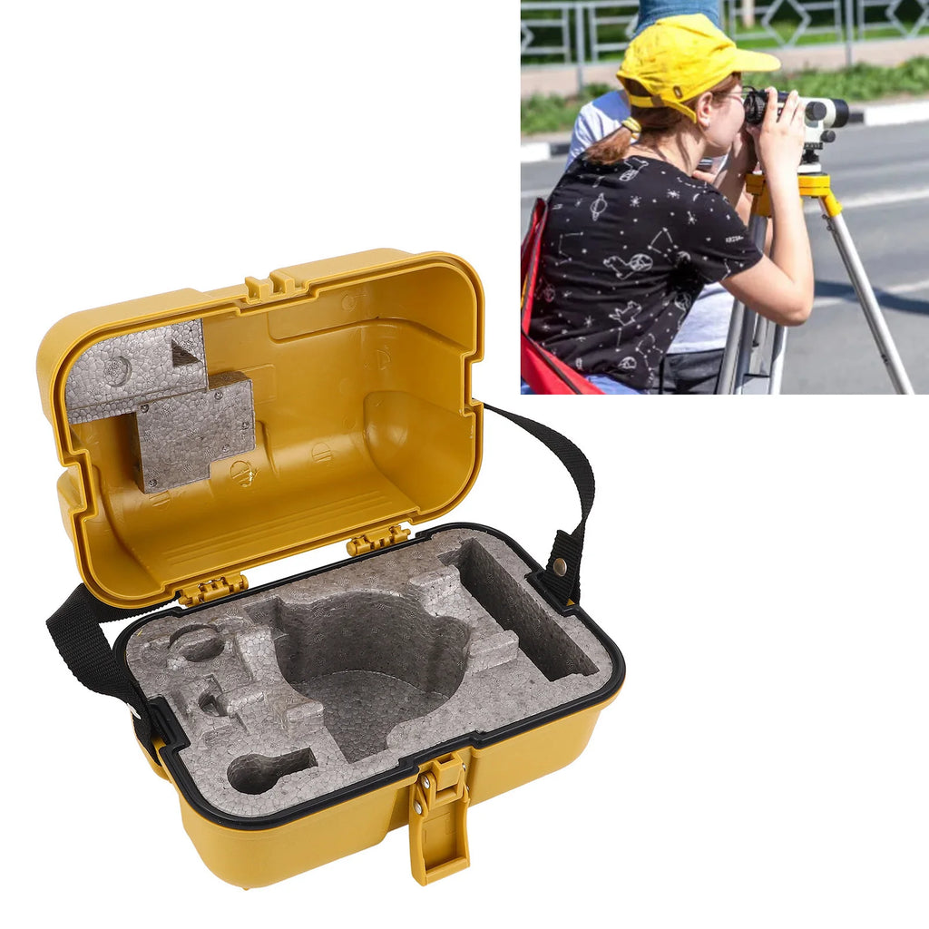 Leveling Instrument Case Single Lock Plastic Total Station Level Storage Box for Surveying Equipment Yellow Level Storage Case