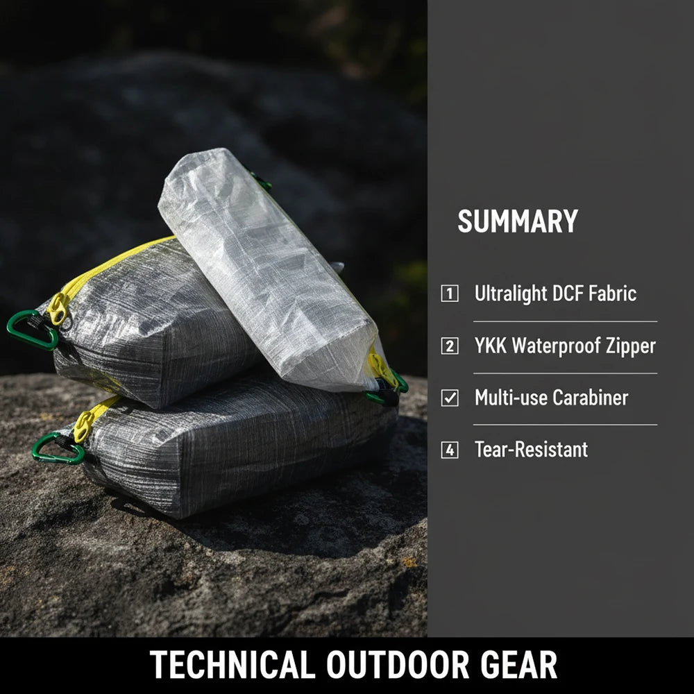 DCF Outdoor Ultralight Storage Bag For Travel Hiking Wallet Passport Holder Waterproof Key Card Cash Pouch Coin Bag About 19.2g