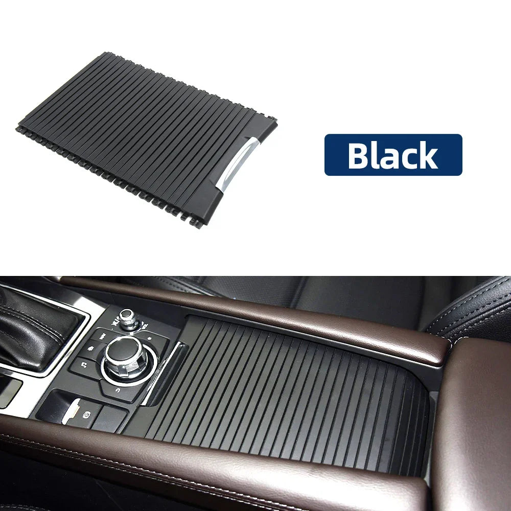 Car Center Console Cup Holder Cover Slide Roller Blinds Storage Box Zipper Sliding Cover For Mazda Atenza CX4  2017-2021