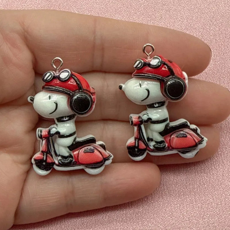10pcs resin cute card puppy series pendant, DIY jewelry making earrings, keychain accessories