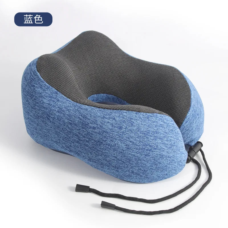 Memory Foam U Shaped Neck Cushion Adjustable Fastener Travel Rest Pillow For Flight Train Road Trip Daily Office Rest Gift