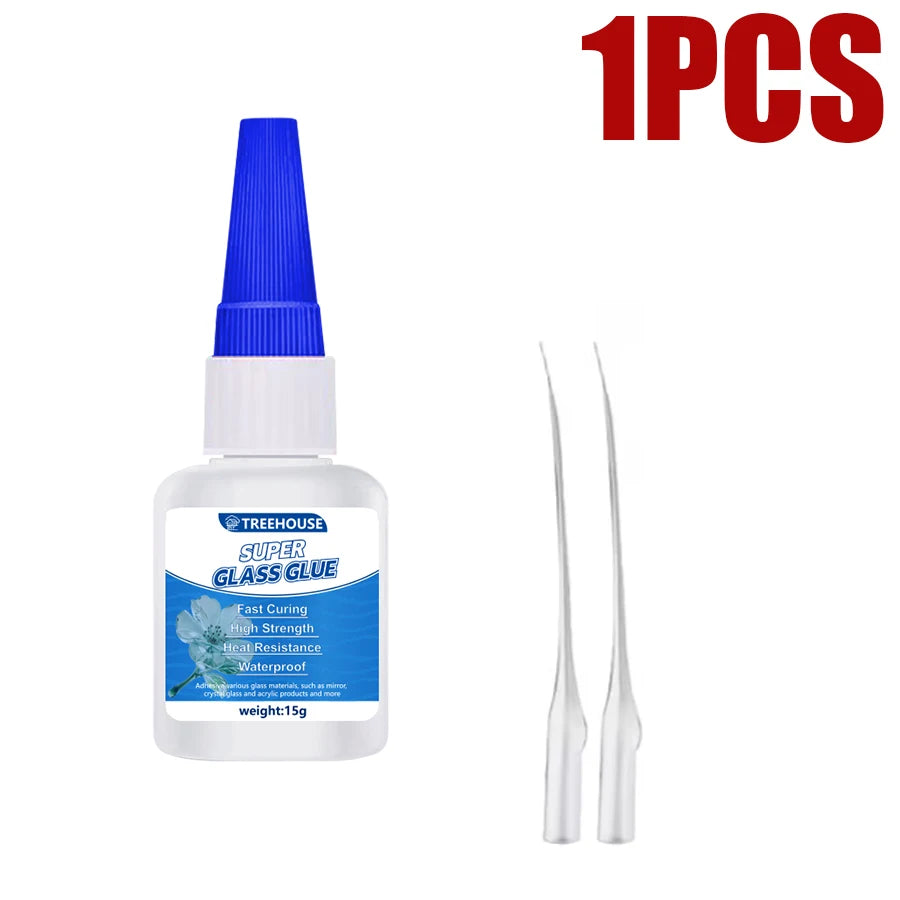 1-6pcs 35g CA Super Glass Glue Fast Curing Clear Waterproof Strong Adhesive for Glass, Mirror, Ceramic, Plastic & Metal Repair