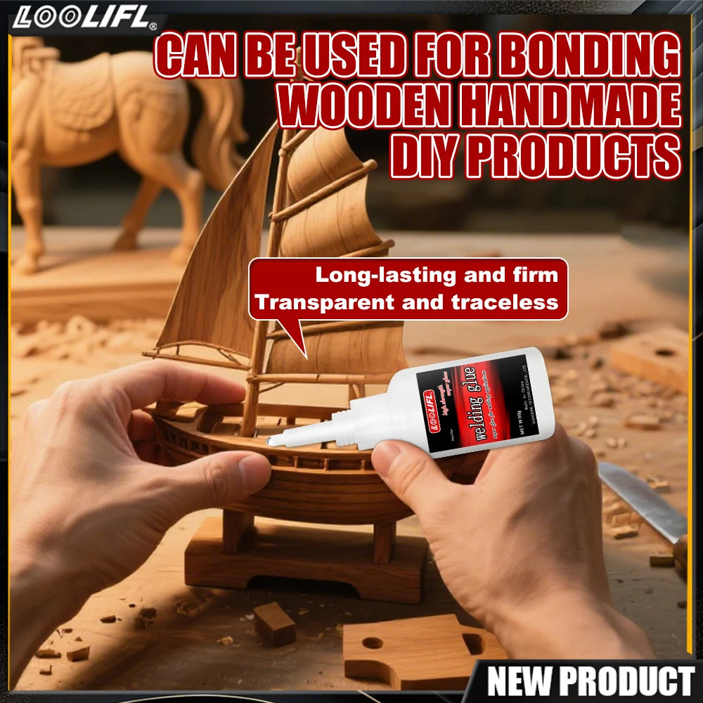 Super Strong Welding Glue, Transparent Quick-Drying Adhesive, Used for Manual DIY, Wood, Plastic Silicone Leather Metal, Etc.