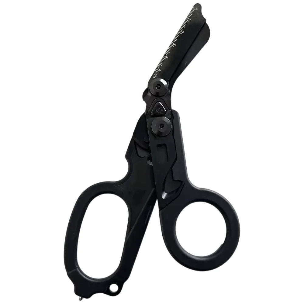 6 In1 Foldable Medical Emergency Response Scissor Shear First Aid Kit Scissors Tactical Plier Outdoor Survival EDC Tool Gear
