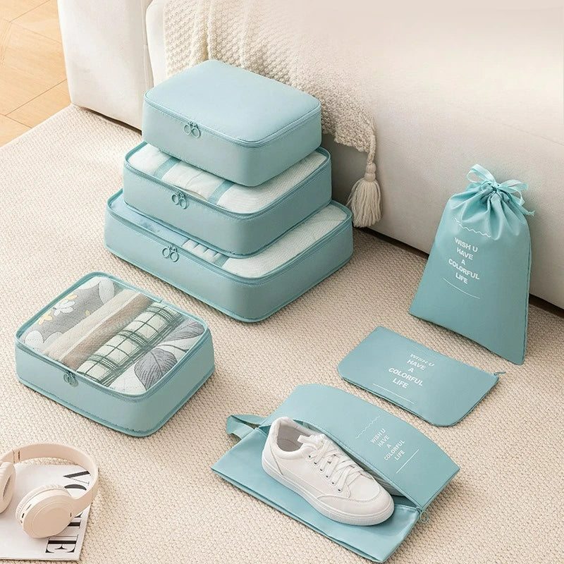 Clothing Storage Bag Travel Supplies Sub Packaging Bag Multifunctional Luggage Sorting Bag 7-piece Set Folding Storage Bag
