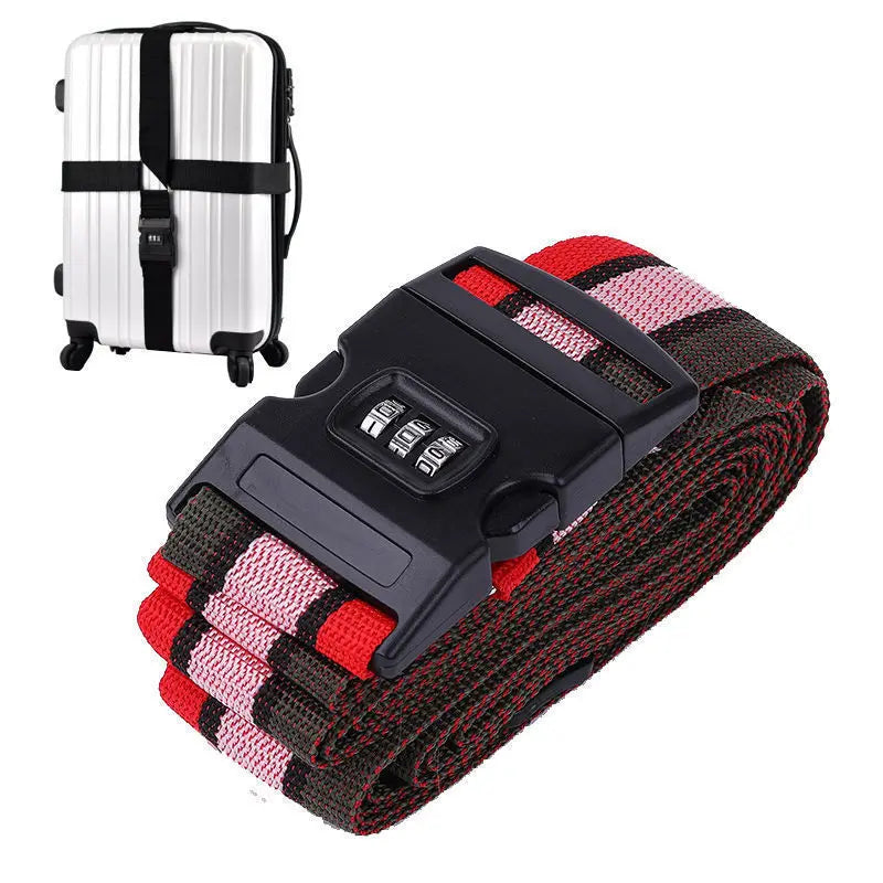 cipher lock Travel Belt Trolley Seat Belt Luggage Packing Box Cross Strap Suitcase Packing Seat Belt Reinforced Adjustable Strap
