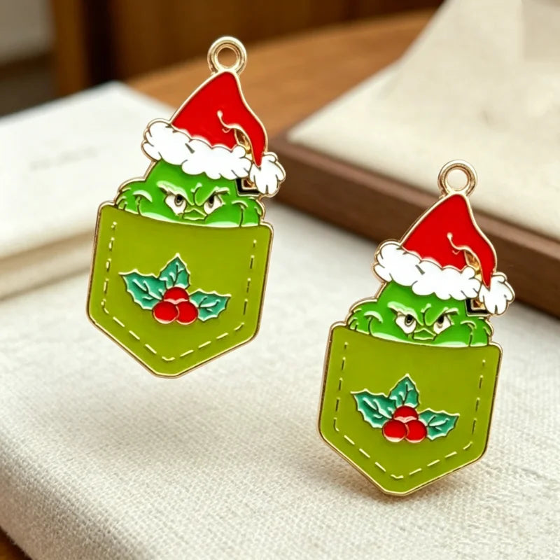 10pcs Christmas Cute Cartoon Bag Phone Chain Pendant Bracelet Necklace DIY Handmade Accessories