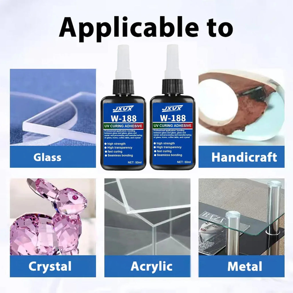 High-Strength UV Epoxy Adhesive UV-Curable Glue DIY Model Making (For use with UV curing lamps)