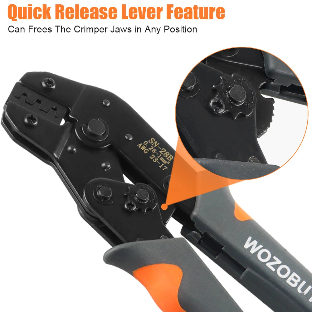 Crimper for Micro Connector Pin or Crimping Tool Kit,AWG23-17 Crimping Pliers for JST, Dupont, Molex, AMP EI Series