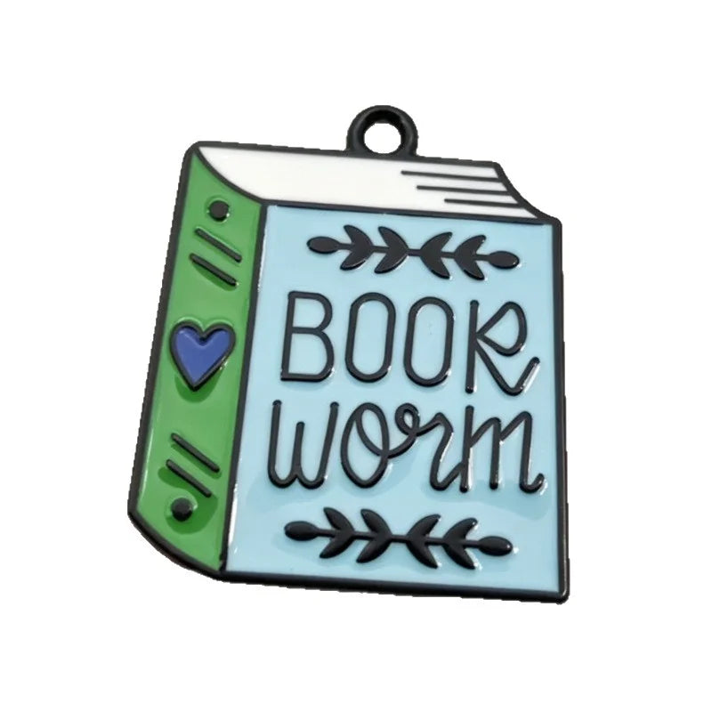 10pcs English Letter Love Book Pendant Drip Oil Alloy Jewelry Accessories Necklace Keychain Pendant DIY Handmade