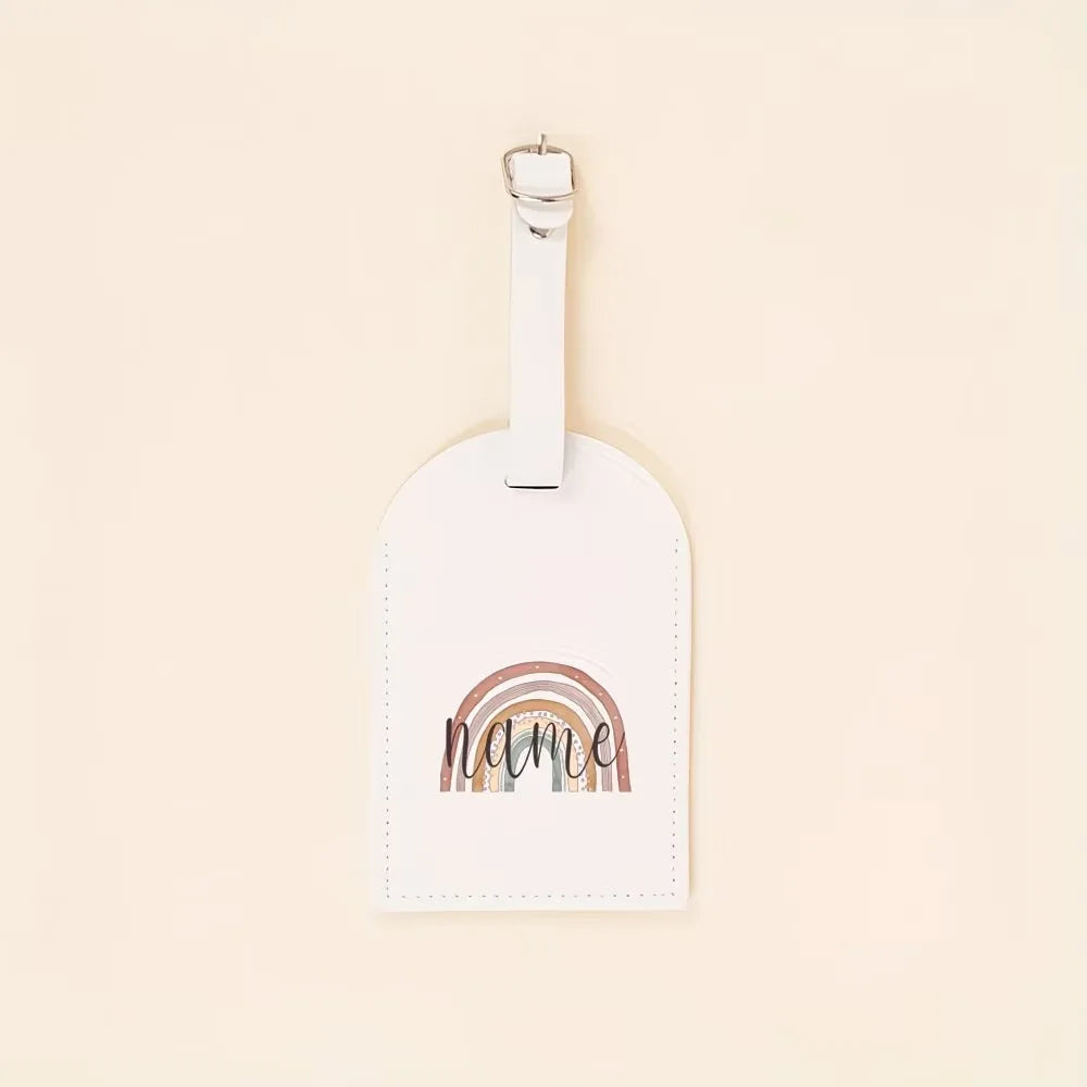 Custom Personalized Rainbow Name Luggage Tags PU Material Suitcase Travel Accessories Bag Tags Birthday Wedding Gifts