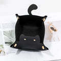 PU Leather Hexagonal Folding Hexagon Dice Tray Box Dice Game Cat-shape Tray for RPG DnD Game Dice Storage Table Board Games