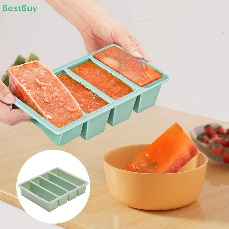 Silicone Freezer Molds With Lids Easy Meal Prep Container Freezer Trays With Lid For Food Soup Desserts Kitchen Storage Tool
