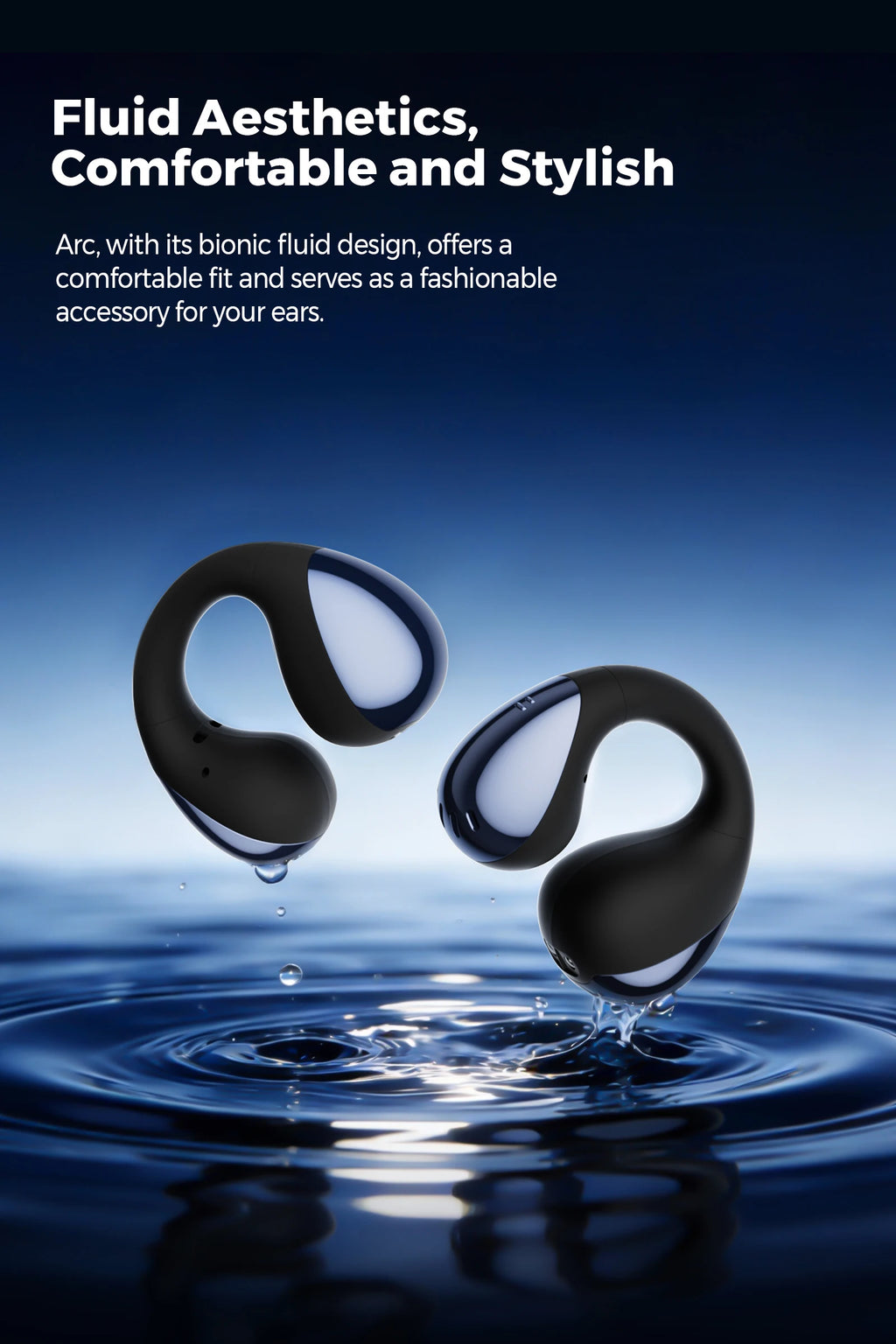 SoundPEATS Arc Open Ear Clip Bluetooth Headphones, VGP2026 Award Wireless Earbuds with 12mm Dual-Magnet Drivers, 48H Playtime