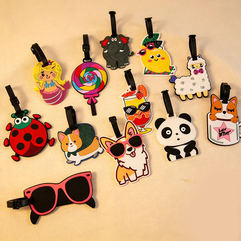 Travel Accessories Luggage Tag Creative Corgi &Cat Suitcase Fashion Style Portable Travel Hanging Tags and Anti Loss Signs