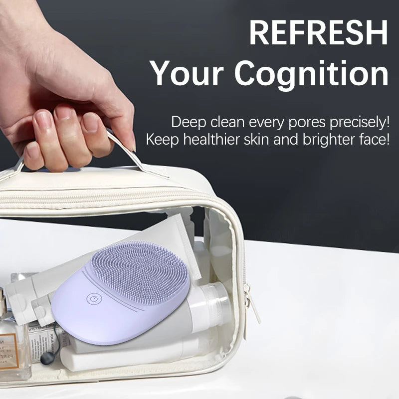 Electric Soft Silicone Facial Cleanser, Cleansing Brush, Sonic Vibration Unloading Cleansing Brush, Deep Cleaning Facial Cleanse