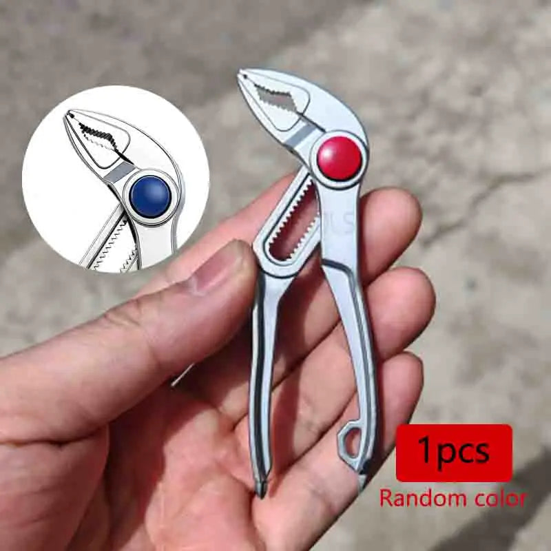 4 Inch Multifunctional Water Pump Pliers Portable Thickened Quick Adjustable Mini Pipe Pliers with Screwdriver Tip Nut Removal