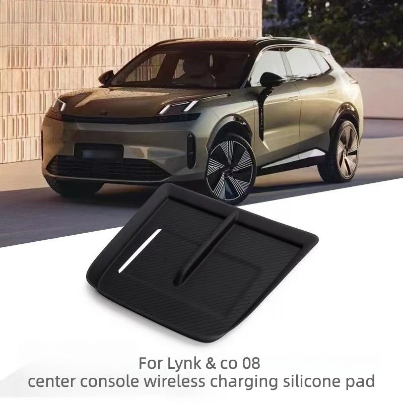 For LYNK&CO 08 2023-2025 Car Wireless Charging Silicone Pad Armrest Box Compartment Storage Box Interior Accessories