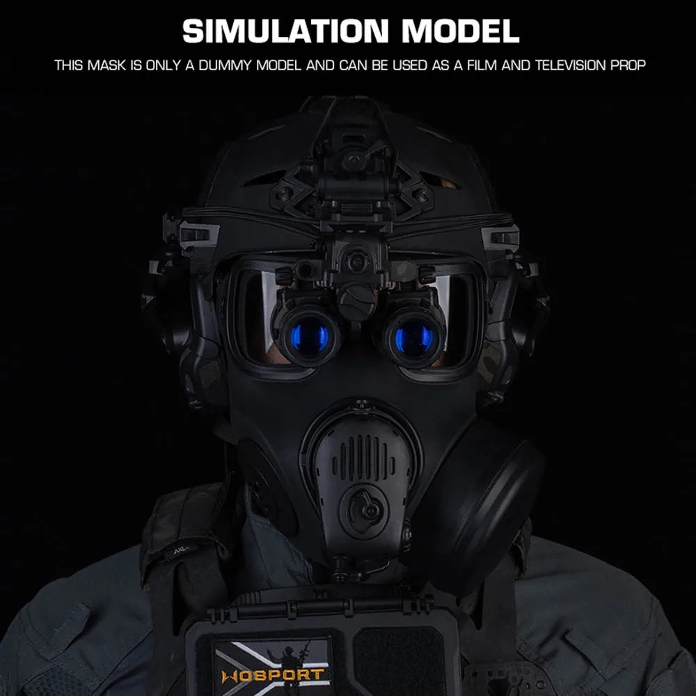 M53 Dust Gas Mask Dummy Model for Tactical Paintball Full Face Protective Mask with Fan Filter Canister Microphone Communication
