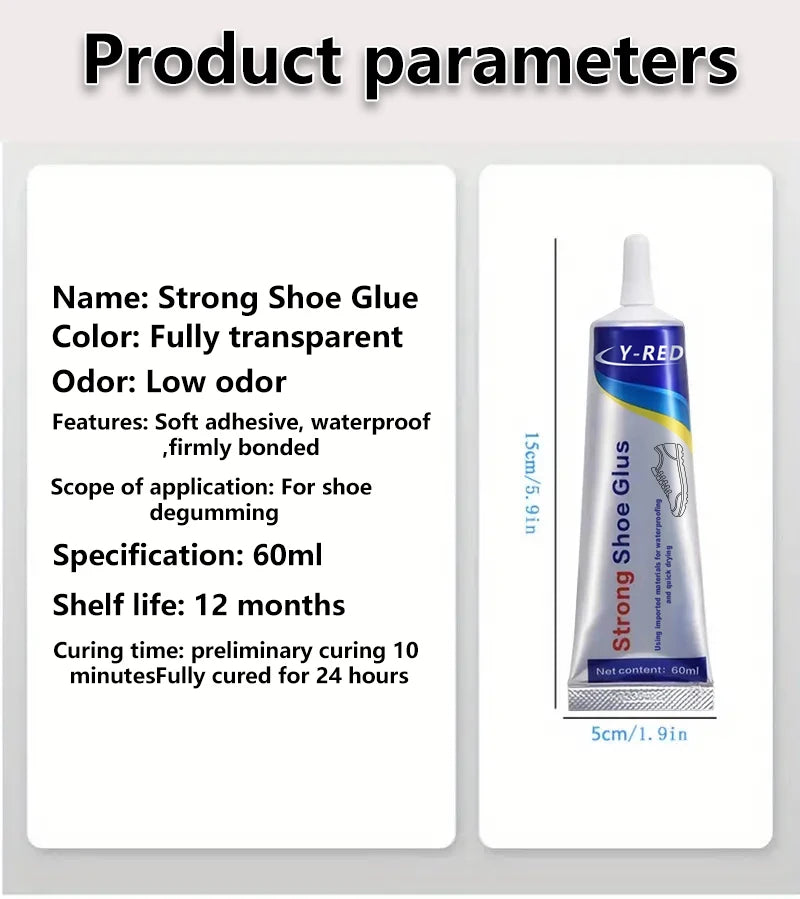 Strong Fast Dry Waterproof Shoe Repair Glue 25/60ml Universal Adhesive for Sneakers Boots Leather Shoes