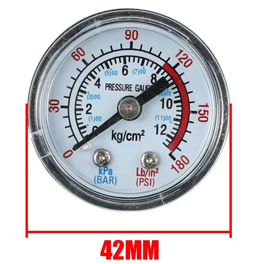 AirCompressor Pneumatic HydraulicFluid Pressure Gauge Barometer Manometer 0-12Bar 0-180PSI Pneumatic AirPressureTool12311
