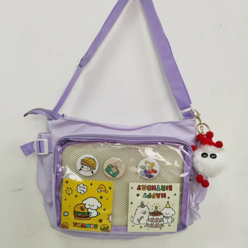 College Style Crossbody Bag with Large Capacity for Class Book Carrying Mailman Bag for Girls Casual Shoulder Crossbody Bag