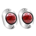 2pcs red cover red light 12V 24V 2x5LED oval side signal light strip accessories suitable for truck trailers