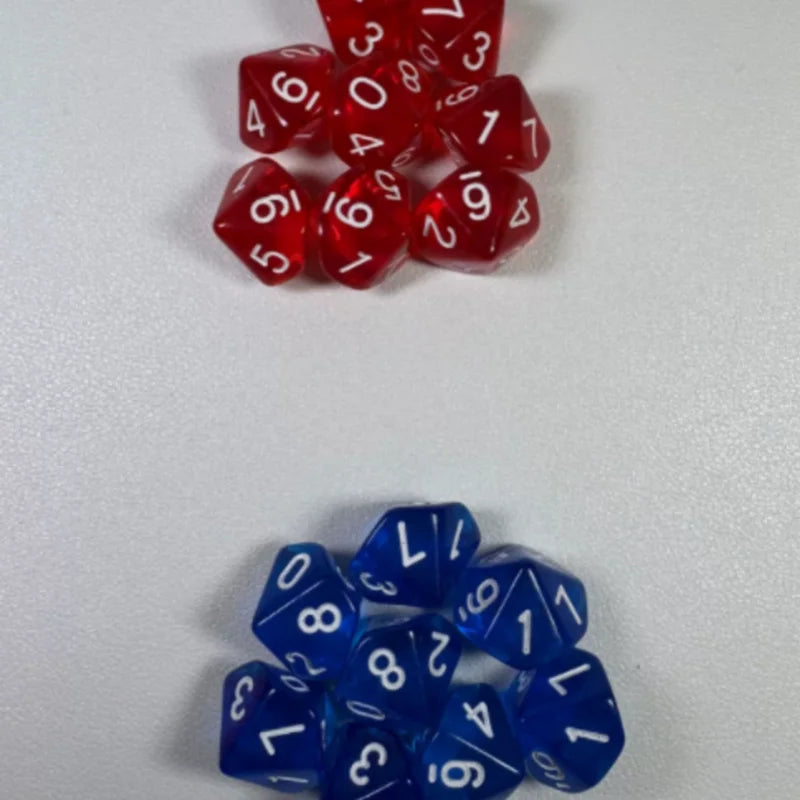 7 Pieces/set of 10-sided Number Dice 1-10 Fun and Educational Board Game Multi-color Set